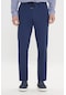 AC&Co / Altınyıldız Classics Erkek Lacivert Comfort Fit Rahat Kesim Pamuklu Beli Bağlamalı Yan Cepli Armürlü Pantolon