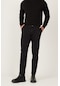 Ac&Co / Altınyıldız Classics Slim Fit Dar Kesim Yan Cepli Pamuklu Diyagonal Desenli Esnek Erkek Pantolon - Siyah
