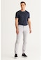 Ac&Co / Altınyıldız Classics Slim Fit Dar Kesim Yan Cepli Pamuklu Diyagonal Desenli Esnek Pantolon - Taş Rengi