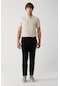 Avva Erkek Siyah Beli Lastikli Bağcıklı Örme Relaxed Fit Rahat Kesim Jogger Pantolon A31Y3027