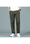 Erkek Geniş Kesim Düz Pamuklu Günlük Pantolon - Yeşil