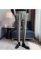 Ikkb Yeni Stil Erkek Business Casual Yüksek Bel Pantolon Açık Yeşil