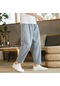 Yeni Yaz Modası Erkek Kore Tarzı Gündelik Düz Dokuz Noktalı Pantolon Açık Gri