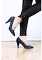 Bay Pablo L6 Lacivert Stiletto Topuklu Kadın Ayakkabı Lacivert