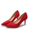 İkkb Büyük Beden Kadın Topuklu Ayakkabı Kırmızı