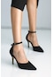 La Limar Siyah Süet Stiletto Sivri Burun Kadın Topuklu Ayakkabı