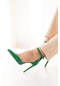 La Limar yeşil cilt Kadın Topuklu sitiletto Ayakkabı