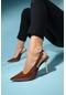 Luvishoes Labin Kahve Rugan Tokalı Kadın Yüksek Topuklu Ayakkabı