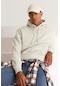 AC&Co / Altınyıldız Classics Erkek Bej Standart Fit Normal Kesim Kapüşonlu Kanguru Cepli Pamuklu Sweatshirt