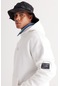 AC&Co / Altınyıldız Classics Erkek Beyaz Oversize Fit Bol Kesim Kapüşonlu İçi Polarlı Pamuklu Sweatshirt