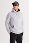 AC&Co / Altınyıldız Classics Erkek Gri Melanj Standart Fit Normal Kesim Kapüşonlu Kanguru Cepli Pamuklu Sweatshirt