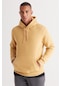AC&Co / Altınyıldız Classics Erkek Hardal Standart Fit Normal Kesim Kapüşonlu Kanguru Cepli Pamuklu Sweatshirt