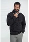 AC&Co / Altınyıldız Classics Erkek Siyah Standart Fit Normal Kesim Kapüşonlu Kanguru Cepli Pamuklu Sweatshirt