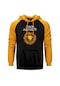 Amon Amarth Skull Sarı Reglan Kol Kapşonlu Sweatshirt Sarı (551192494) Sarı