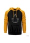 Assassins Creed Logo Dark Sarı Reglan Kol Kapşonlu Sweatshirt Sarı