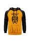 Baphomet Mythological Figure Sarı Reglan Kol Kapşonlu Sweatshirt Sarı
