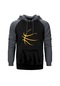 Basketbol Neon Gri Reglan Kol Kapşonlu Sweatshirt Gri
