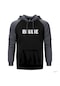 Billie Eilish Lined Gri Reglan Kol Kapşonlu Sweatshirt Gri
