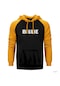 Billie Eilish Lined Sarı Reglan Kol Kapşonlu Sweatshirt Sarı