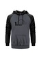 Bir Sıradan Motorcu Gri Reglan Kol Kapşonlu Unisex Sweatshirt Gri