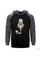 Black Cat Gri Reglan Kol Kapşonlu Sweatshirt Gri