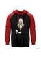 Black Cat Kırmızı Reglan Kol Kapşonlu Sweatshirt Kırmızı