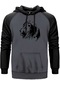 Black Lion Silhouette Gri Renk Reglan Kol Sweatshirt