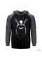 Black Sabbath Guitars Gri Reglan Kol Kapşonlu Sweatshirt Gri