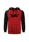 Black Sabbath Logo Kırmızı Reglan Kol Unisex Sweatshirt Hoodie Kırmızı