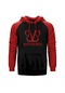Black Veil Brides Band Logo Kırmızı Reglan Kol Kapşonlu Sweat Kırmızı