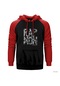 Bts Rap Monster Kırmızı Reglan Kol Kapşonlu Sweatshirt Kırmızı