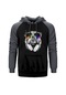 Bulldog Dj Gri Reglan Kol Kapşonlu Sweatshirt Gri