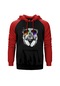 Bulldog Dj Kırmızı Reglan Kol Kapşonlu Sweatshirt Kırmızı