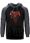 Bullet For My Valentine Rose Gri Renk Reglan Kol Kapşonlu Sweatshirt