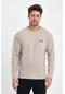 Snazzy Cepte Nakış Basic Sweatshirt-bej