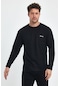 Snazzy Cepte Nakış Basic Sweatshirt-siyah