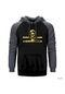 Command & Conquer Logo Gri Reglan Kol Kapşonlu Sweatshirt Gri