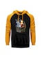 Daft Punk Droid Sarı Reglan Kol Kapşonlu Sweatshirt Sarı