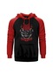 Dark Funeral Tour Kırmızı Reglan Kol Kapşonlu Sweatshirt Kırmızı