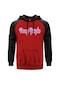 Deep Purple Logo Outline Kırmızı Reglan Kol Unisex Sweat Hoodie Kırmızı