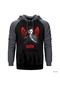Dexter Blood Wings Gri Reglan Kol Kapşonlu Sweatshirt Gri