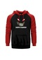 Disturbed Teeth And Eyes Kırmızı Reglan Kol Kapşonlu Sweatshirt Kırmızı