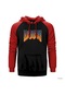 Doom Vintage Kırmızı Reglan Kol Kapşonlu Sweatshirt Kırmızı