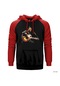 Elvis Presley Kırmızı Reglan Kol Kapşonlu Sweatshirt Kırmızı