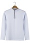 Erkek Beyaz Rahat Kalıp Yarım Fermuarlı Bato Yaka Basic Sweatshirt 21k-5200179-2 - Beyaz