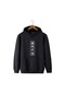 Erkek Siyah Önü Japonca Baskılı Kapüşonlu Sweatshirt 22K-5200322-