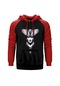 Frida Kanat Kırmızı Reglan Kol Kapşonlu Sweatshirt Kırmızı
