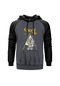 Ghost Cross Gri Reglan Kol Kapşonlu Unisex Sweatshirt Gri