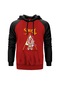 Ghost Cross Kırmızı Reglan Kol Kapşonlu Unisex Sweatshirt Kırmızı