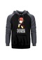 Gintama Kagura Gri Reglan Kol Kapşonlu Sweatshirt Gri
